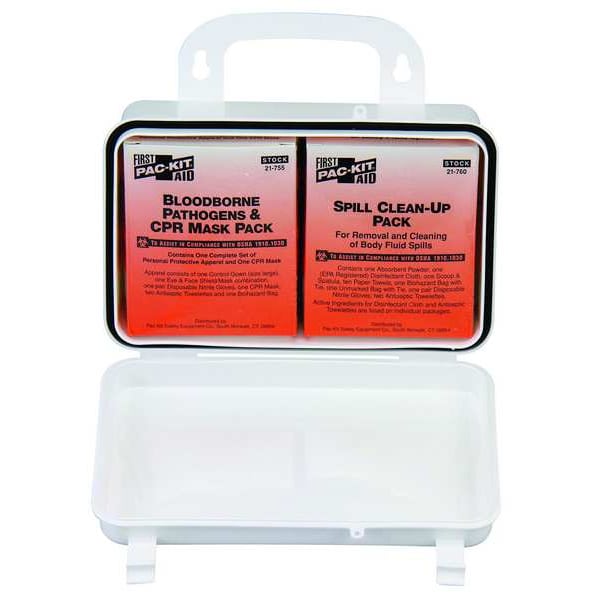 Zoro Select Bloodborne Pathogen Kit, Not Applicable Volume Absorbed per Kit, Bag, White, 27 - 54503