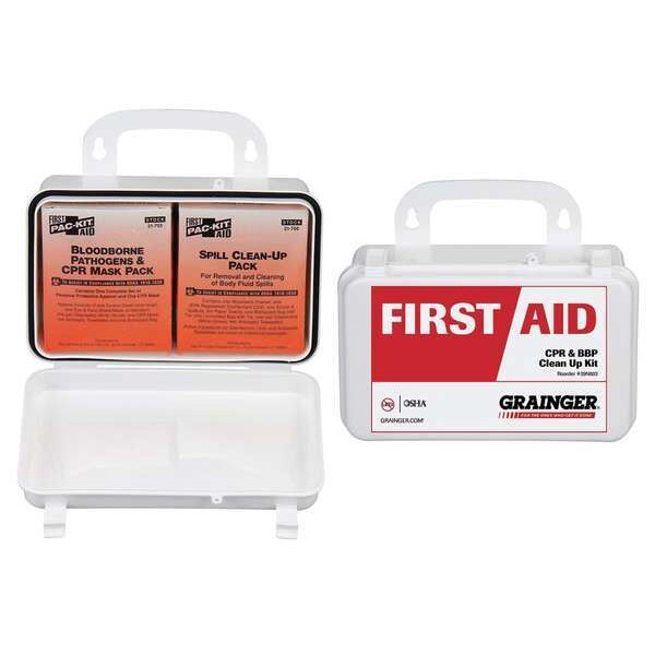 Zoro Select Bloodborne Pathogen Kit, Not Applicable Volume Absorbed per Kit, Bag, White, 27 - 54503