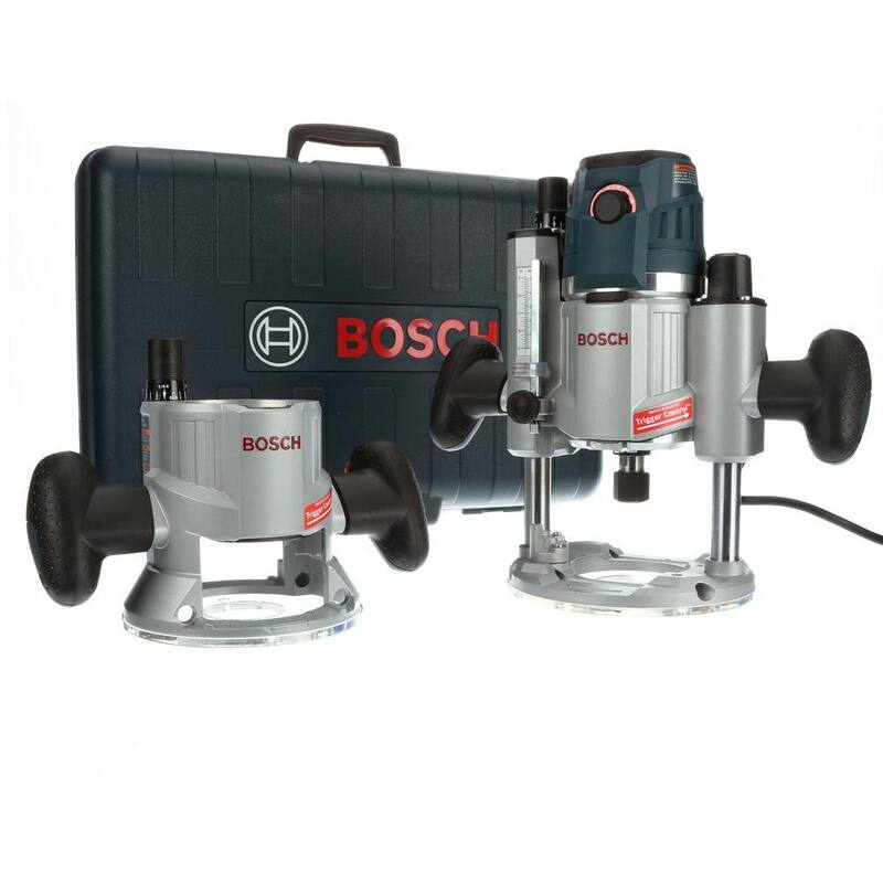 Kit de Router de Base Fija y de Inmersión de Velocidad Variable con Cable de 15 Amperes de Bosch con Estuche Resistente - MRC23EVSK