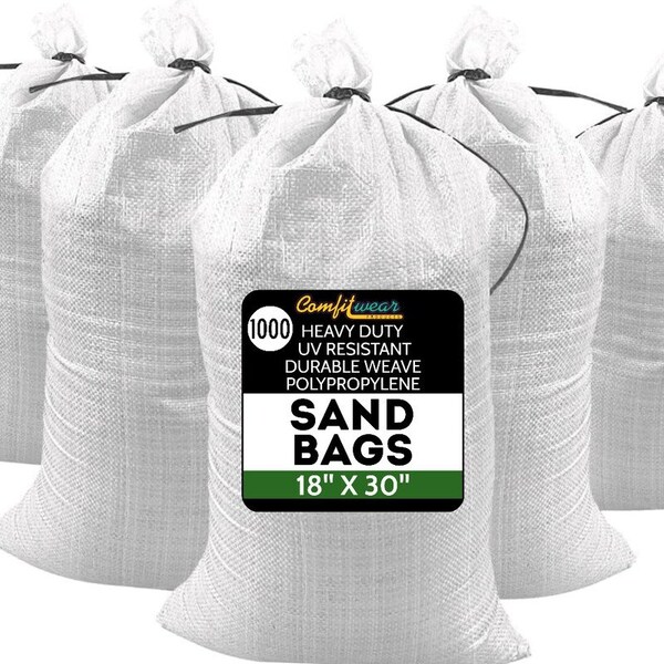 Comfitwear Heavy Duty Durable SandBags Empty Woven Sand Bags 18 x 30, 1000PK - PSB-1830-1000