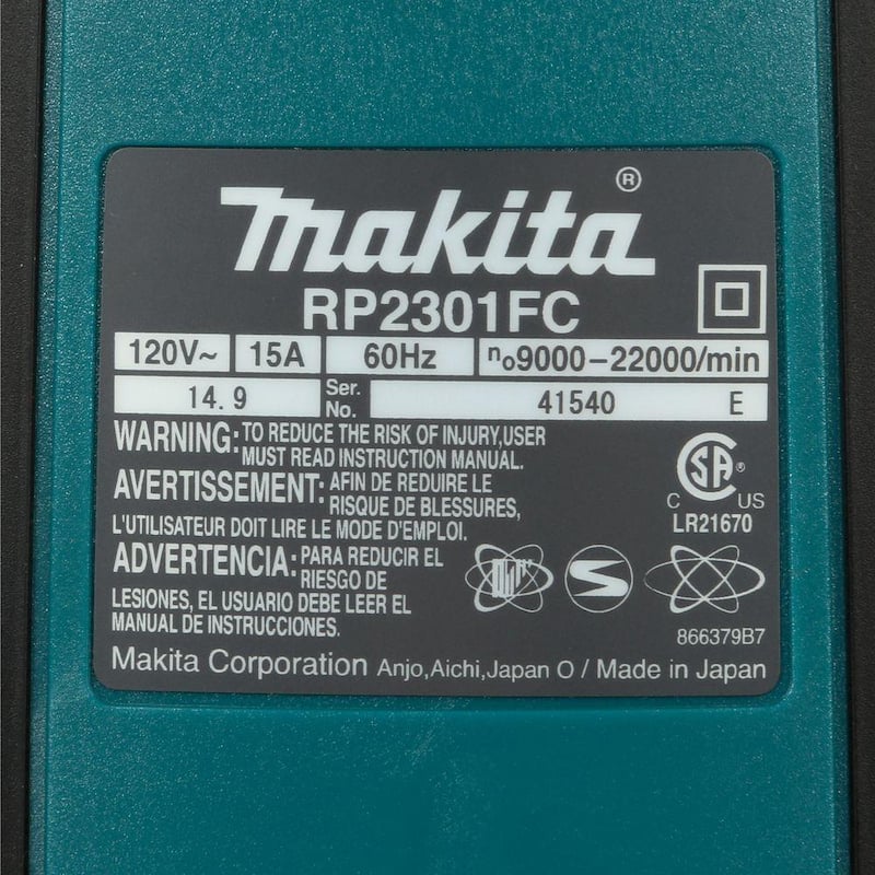Enrutador de inmersión de 3-1/4 HP de Makita con velocidad variable - RP2301FC