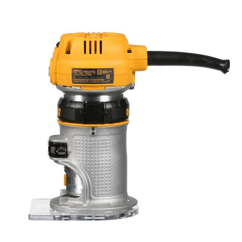 Enrutador compacto DEWALT de 7 amperios con cable y 1-1/4 hp de torque máximo de velocidad variable con luces LED - DWP611