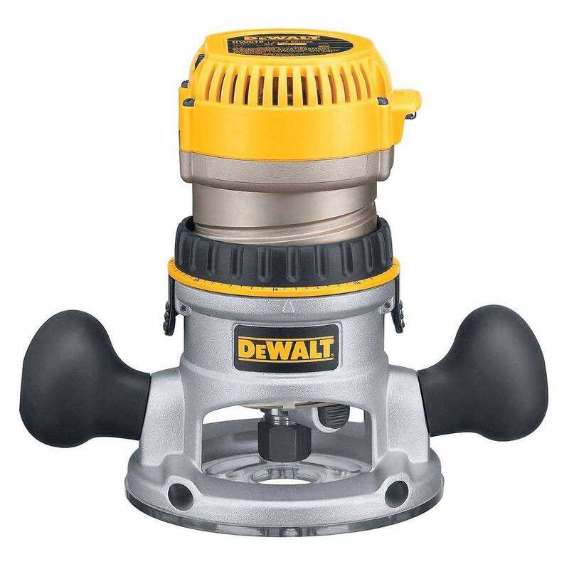 Enrutador con base fija de velocidad variable electrónica de 12 amperios y 2-1/4 caballos de fuerza con arranque suave - DW618