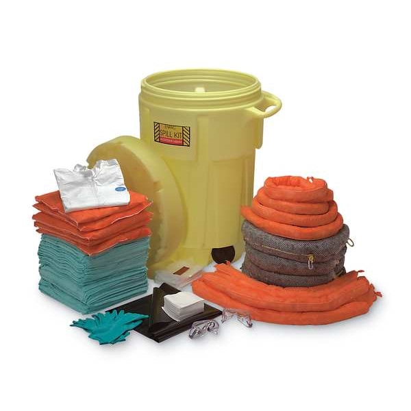 Enpac Spill Kit, 62 gal Volume Absorbed per Kit, 157 gal Capacity, Drum, Yellow, 140 - 1399-YE