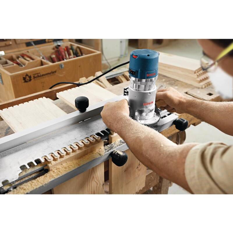 Mesa de enrutador de aluminio con cable de 15 amperes de Bosch de 27 pulgadas x 18 pulgadas con un enrutador de base fija de velocidad variable de 2.25 HP con cable de 12 amperes de bonificación - RA1181+1617EVS