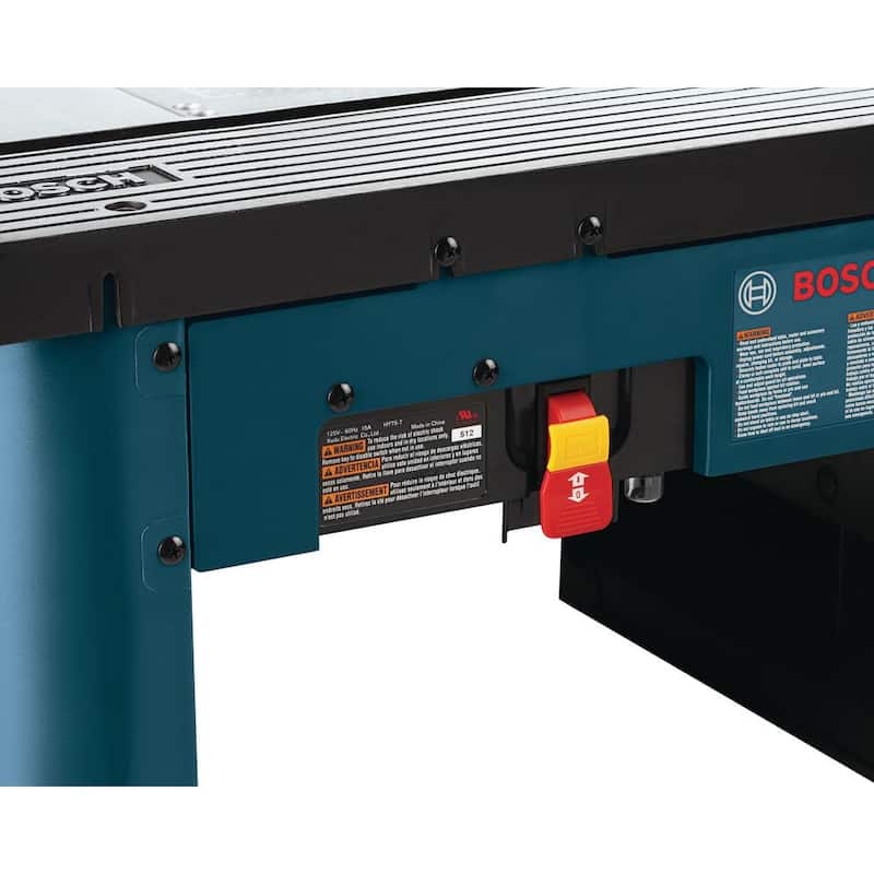 Mesa de enrutador de aluminio con cable de 15 amperes de Bosch de 27 pulgadas x 18 pulgadas con un enrutador de base fija de velocidad variable de 2.25 HP con cable de 12 amperes de bonificación - RA1181+1617EVS