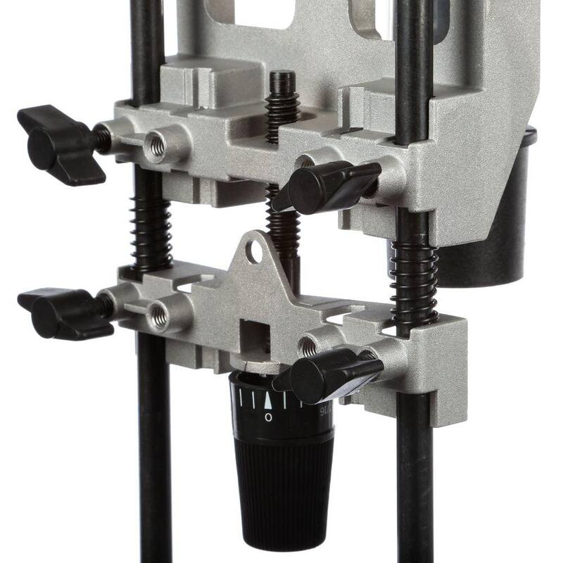 Enrutador de base fija y base en plungue con cable de 12 amperes y 2-1/4 HP de Bosch con guía de bonificación, capucha de extracción de polvo y adaptador - 1617EVSPKRA1054
