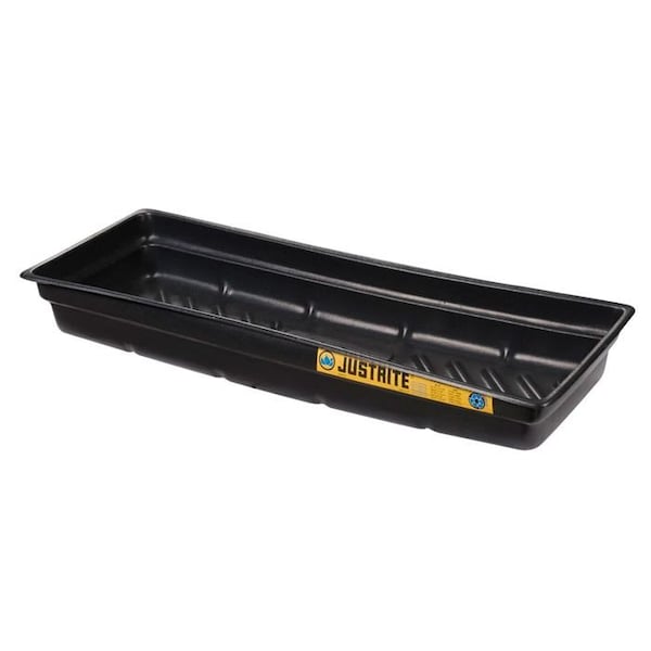Justrite 46"W x 16"D x 5.5"H, 12 Gallon Spill Capacity, Spill Tray for Indoor/Outdoor Use, Black - 28715 - 28715