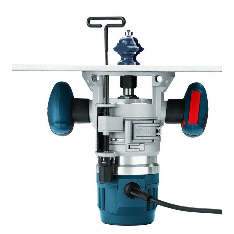 Bosch 15 Amperios 3-1/2 pulgadas 2.3 HP Enrutador de base fija eléctrico con cable y kit de control de velocidad variable con gatillo - MRF23EVS.