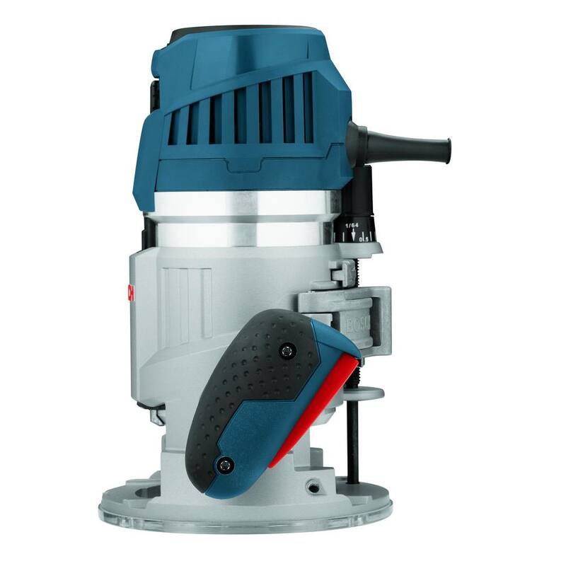 Bosch 15 Amperios 3-1/2 pulgadas 2.3 HP Enrutador de base fija eléctrico con cable y kit de control de velocidad variable con gatillo - MRF23EVS.