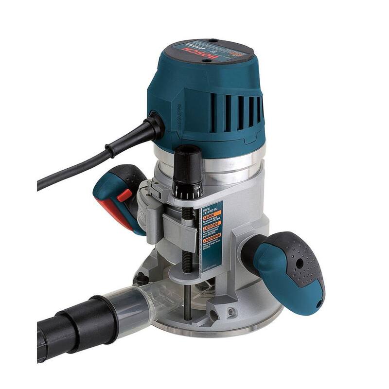 Bosch 15 Amperios 3-1/2 pulgadas 2.3 HP Enrutador de base fija eléctrico con cable y kit de control de velocidad variable con gatillo - MRF23EVS.