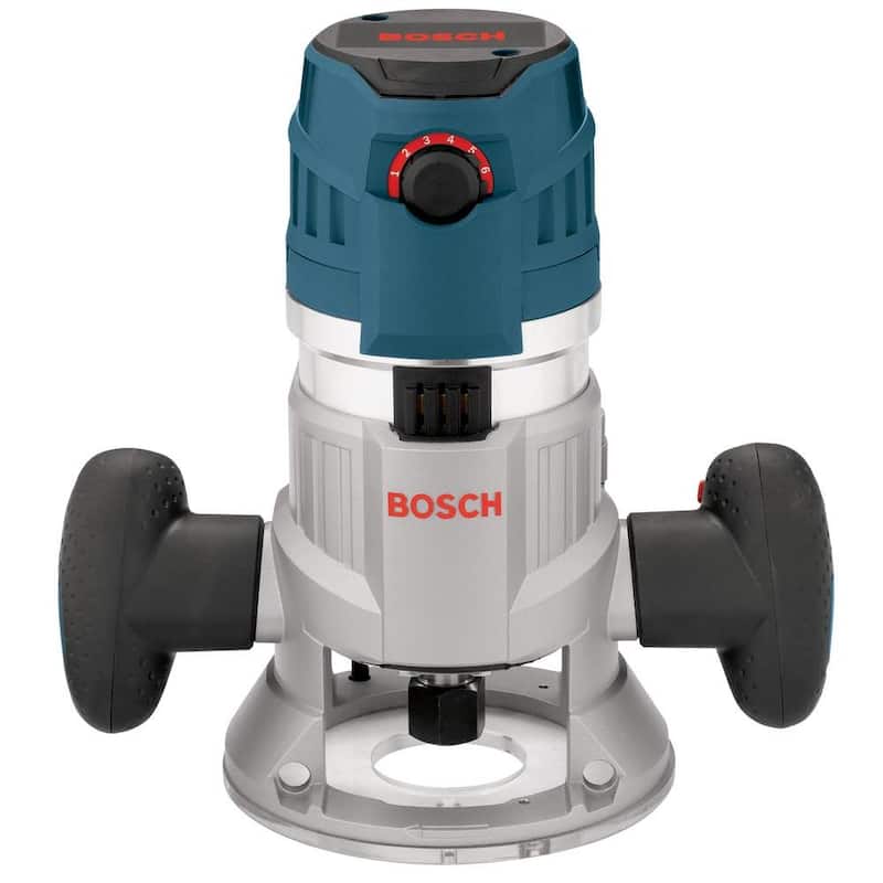 Bosch 15 Amperios 3-1/2 pulgadas 2.3 HP Enrutador de base fija eléctrico con cable y kit de control de velocidad variable con gatillo - MRF23EVS.