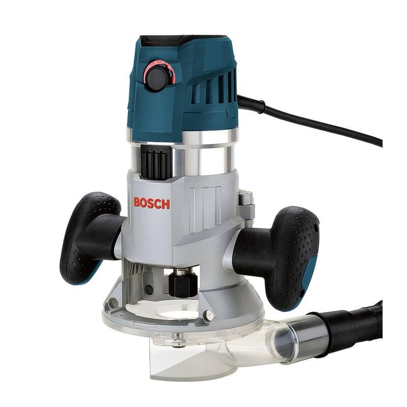 Bosch 15 Amperios 3-1/2 pulgadas 2.3 HP Enrutador de base fija eléctrico con cable y kit de control de velocidad variable con gatillo - MRF23EVS.