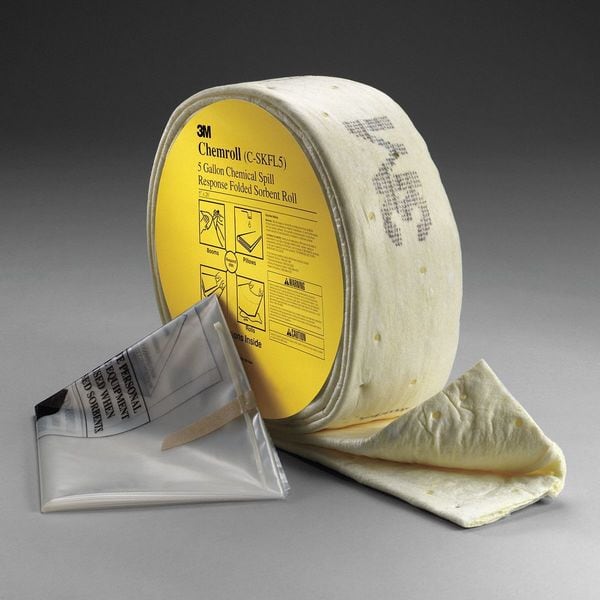 3M Spill Kit, 5 gal Volume Absorbed per Kit, Shrinkwrapped, Yellow, 3 - C-SKFL5