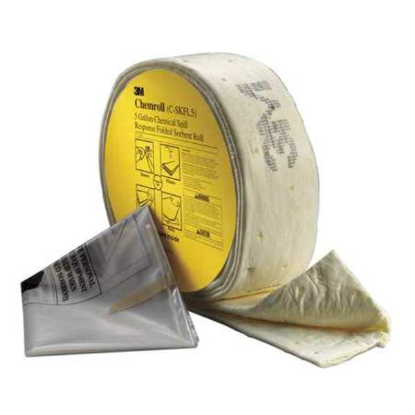 3M Spill Kit, 5 gal Volume Absorbed per Kit, Shrinkwrapped, Yellow, 3 - C-SKFL5