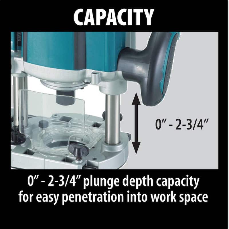 Enrutador de inmersión con cable de 15 amperes y 3-1/4 HP - RP1800 de Makita
