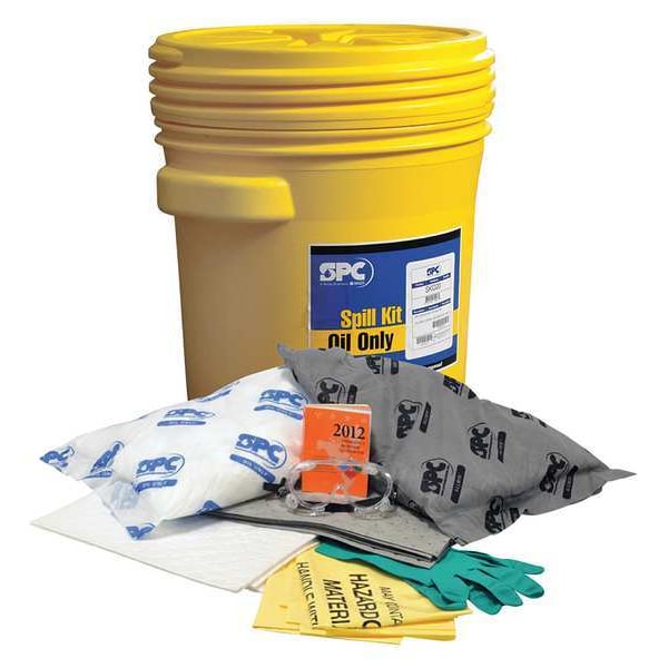 Brady Spill Kit, 15 gal Volume Absorbed per Kit, 20 gal Capacity, Drum, Yellow - SKMA-20