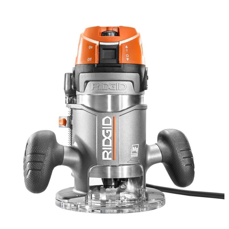 Enrutador de base fija con cable de 1/2 pulg. RIDGID de 11 amperes y 2 HP - R22002