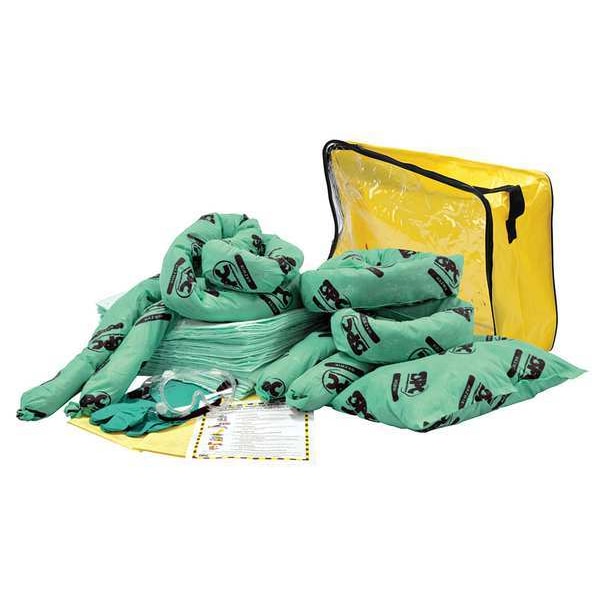 Brady Spill Kit, 15 gal Volume Absorbed per Kit, Bag, Clear/Yellow - SKH-CFB