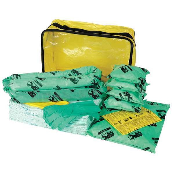 Brady Spill Kit, 15 gal Volume Absorbed per Kit, Bag, Clear/Yellow - SKH-CFB
