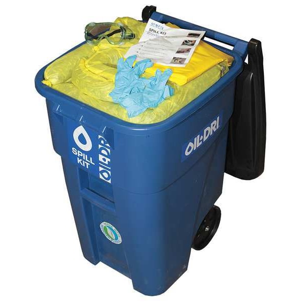 Oil-Dri Portable Spill Kit, 60 gal Volume Absorbed per Kit, 50 gal Capacity, Kaddie, Blue - L90450