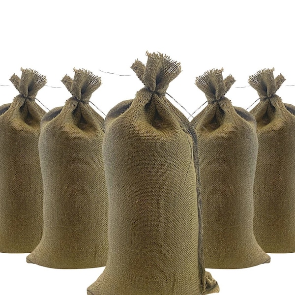 Durasack 14x26 Heavy Duty Burlap Sand Bags with Tie Strings, 10PK - BU-1426-10PK