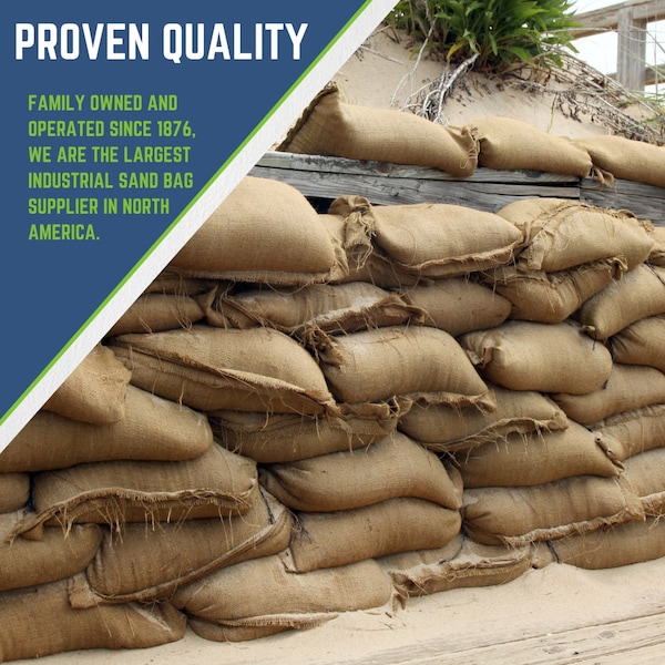 Durasack 14x26 Heavy Duty Burlap Sand Bags with Tie Strings, 10PK - BU-1426-10PK