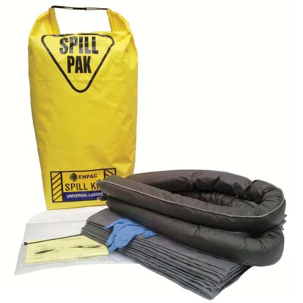 Enpac Vehicle Spill Kit, 5 gal Volume Absorbed per Kit, 5 gal Capacity, Bag, Yellow, 18 - 13-KTSSO