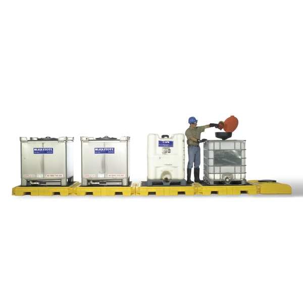 Ultratech Spill Pallet, 280 gal Spill Capacity, 0 Drums, 9,000 lb Load Capacity, Polyethylene - 1165