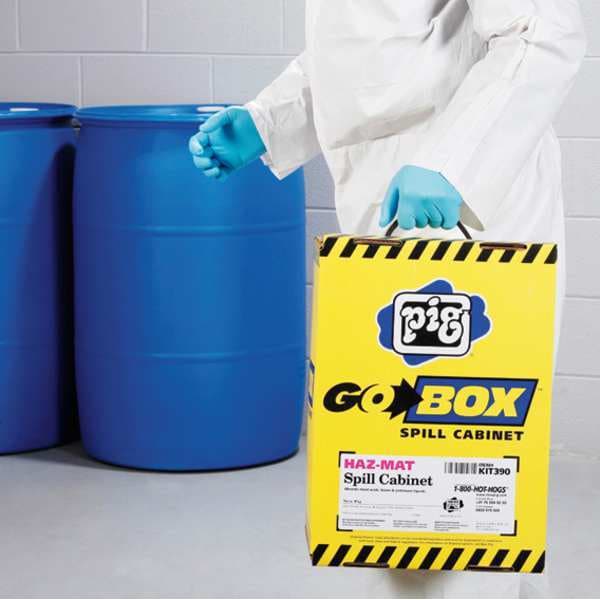 Pig Spill Kit, 6 gal Volume Absorbed per Kit, Box, Yellow, 78 - KIT390