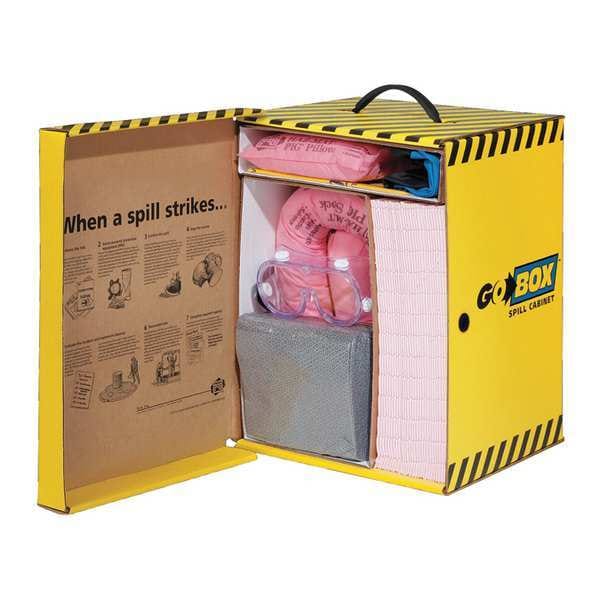 Pig Spill Kit, 6 gal Volume Absorbed per Kit, Box, Yellow, 78 - KIT390
