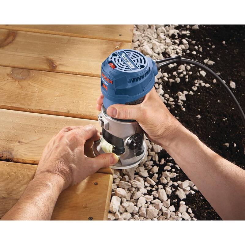 Kit de combo de enrutador de mano Bosch de 1.25 HP con velocidad variable y luces LED - GKF125CEPK