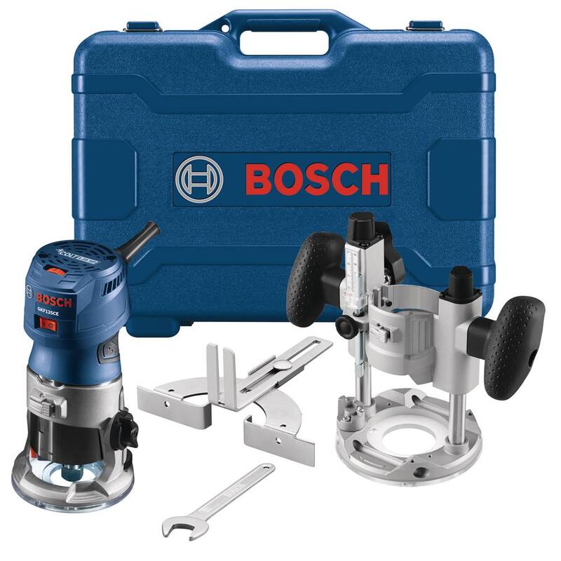 Kit de combo de enrutador de mano Bosch de 1.25 HP con velocidad variable y luces LED - GKF125CEPK