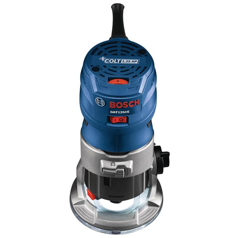 Kit de enrutador de palma con base fija y velocidad variable de 7 amperios y 1-1/4 HP - GKF125CEK de Bosch.