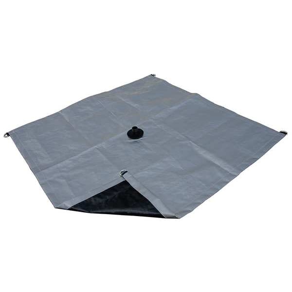 Zoro Select Tarp, Drainage, Polyethylene, 3x3 Ft, Black/Silver, 1 Leak Diverter - 5WTZ3