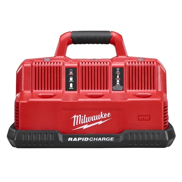 Milwaukee Tool M12/M18 6-Port Sequential Rapid Battery Charger Only 12/18V Lith-Ion Multi-Volt; 3 M12 and 3 M18 Por - 48-59-1807