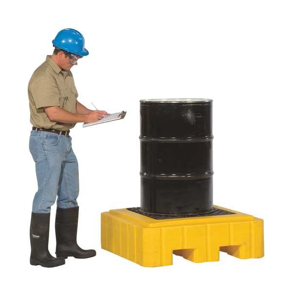 Ultratech Spill Pallet, 62 gal Spill Capacity, 1 Drums, 800 lb Load Capacity, Polyethylene - 9606