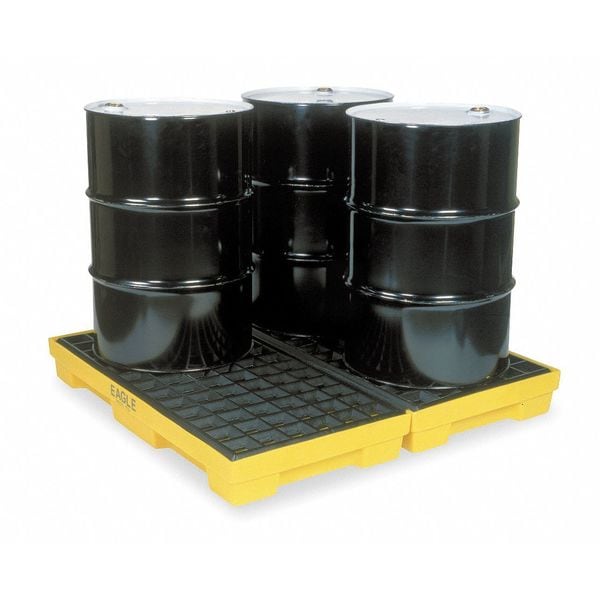 Eagle Mfg Spill Deck, 60 gal Spill Capacity, 4 Drums, 10,000 lb Load Capacity, Polyethylene - 1634