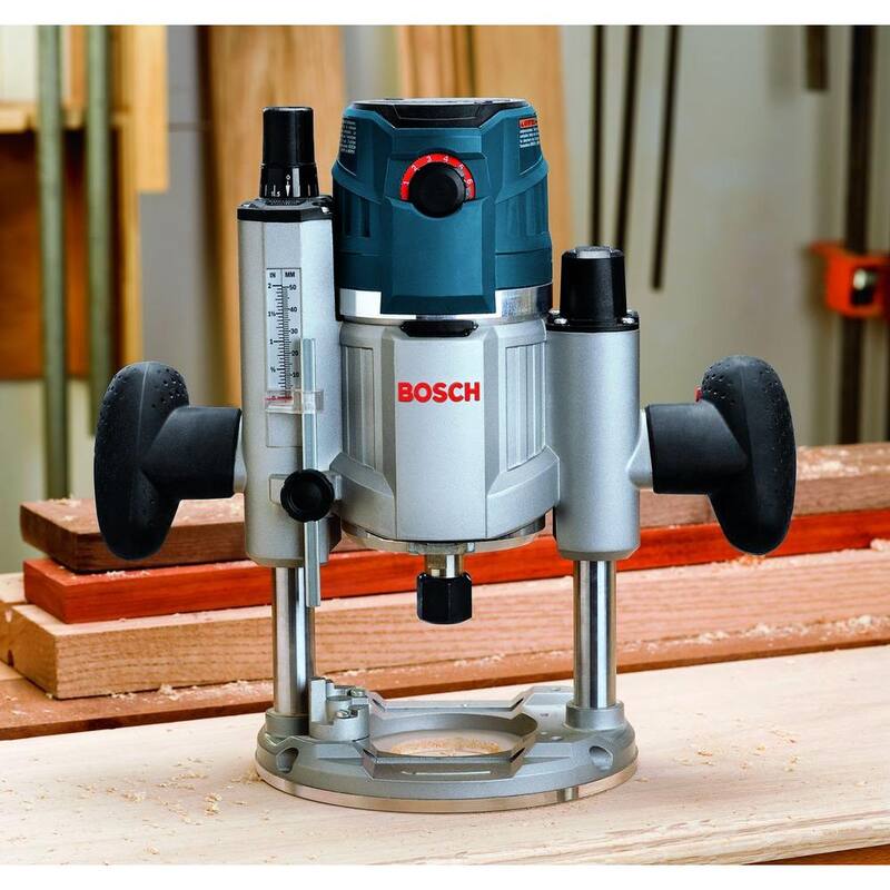 Enrutador de base de inmersión con luz LED Bosch de 15 amperes y 2.3 HP con velocidad variable electrónica de 3-1/2 pulgadas - MRP23EVS