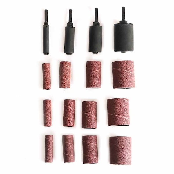 Big Horn 16-Piece 2 Inch Long EVA Material Sanding Drum & Sleeves Set Kit - 19523