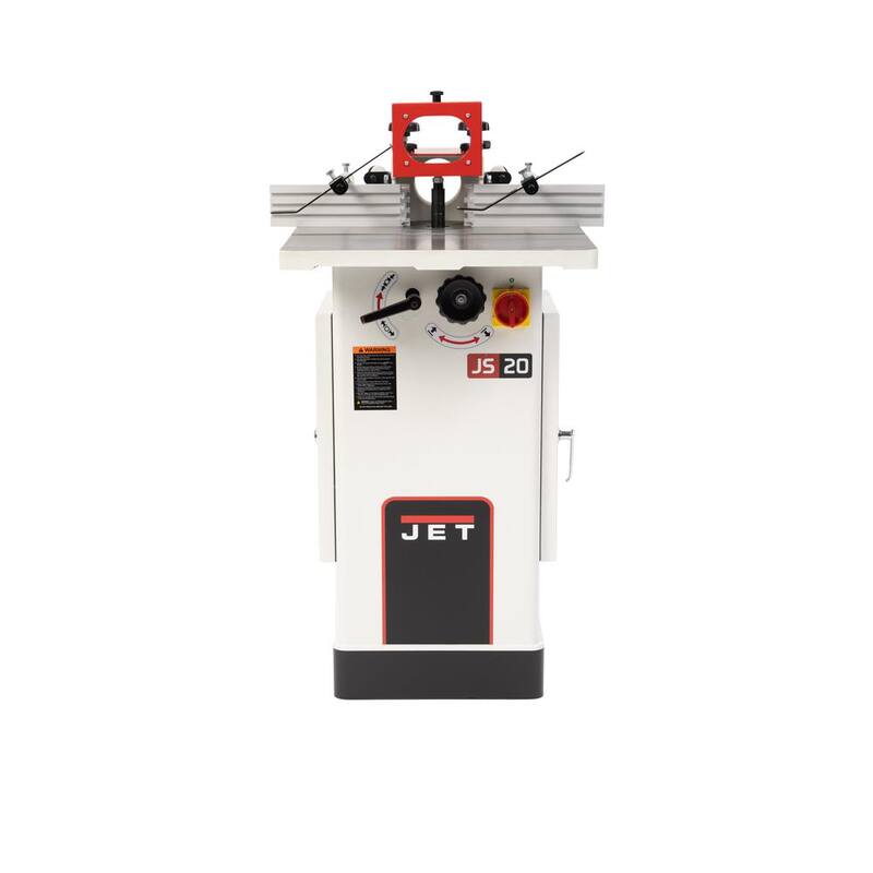Router de base fija de 15 amperios y 1-1/2 HP, monofásico, conectado a 115/230 voltios, JWS-20CS Spindle Shaper, con soporte de piso - JT9-724020