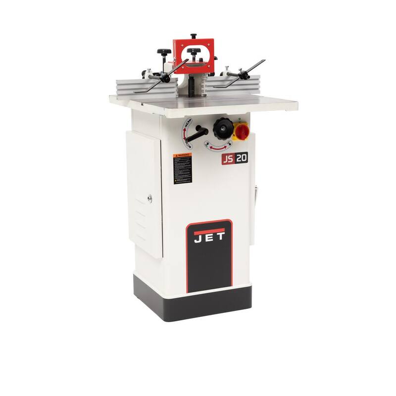 Router de base fija de 15 amperios y 1-1/2 HP, monofásico, conectado a 115/230 voltios, JWS-20CS Spindle Shaper, con soporte de piso - JT9-724020