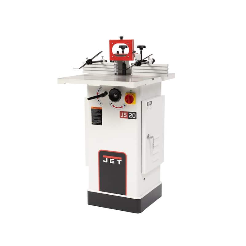 Router de base fija de 15 amperios y 1-1/2 HP, monofásico, conectado a 115/230 voltios, JWS-20CS Spindle Shaper, con soporte de piso - JT9-724020