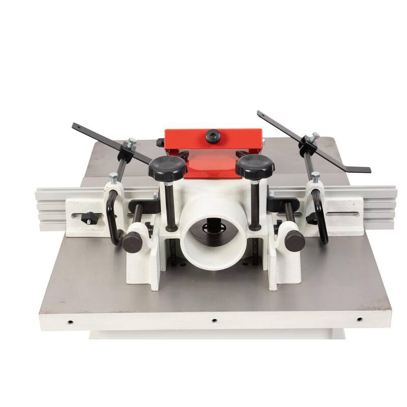 Router de base fija de 15 amperios y 1-1/2 HP, monofásico, conectado a 115/230 voltios, JWS-20CS Spindle Shaper, con soporte de piso - JT9-724020
