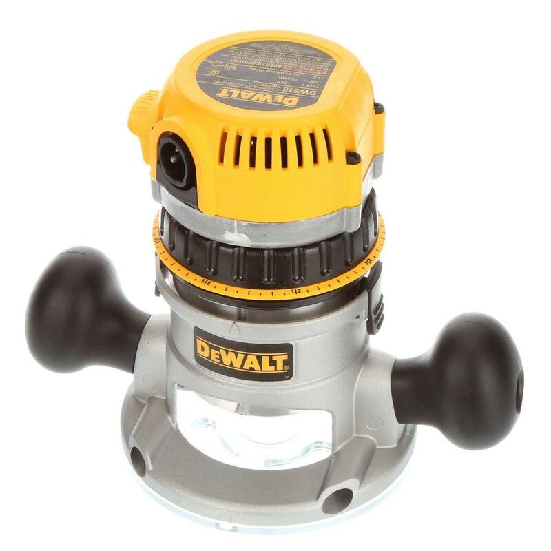 Kit de Combo de Router Fijo / de Inmersión DEWALT de 11 Amperes con Base Fija de 1-3/4 Caballos de Fuerza - DW616PK