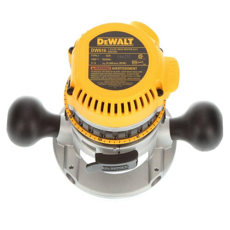 Kit de Combo de Router Fijo / de Inmersión DEWALT de 11 Amperes con Base Fija de 1-3/4 Caballos de Fuerza - DW616PK