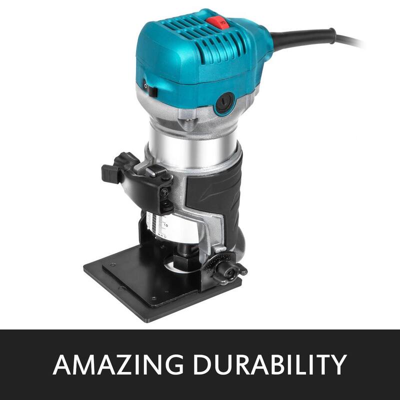 Enrutador compacto de 1.25 HP con base fija y velocidad variable para kit de enrutador de madera para trabajos de carpintería y fabricación de muebles - KCJSCMGXBJ3JT0001V1