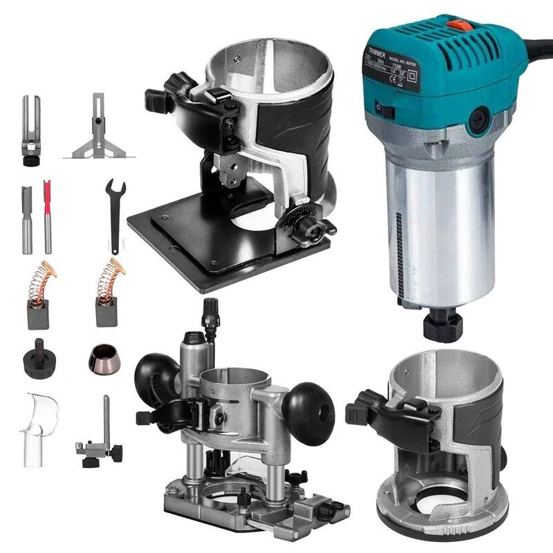 Enrutador compacto de 1.25 HP con base fija y velocidad variable para kit de enrutador de madera para trabajos de carpintería y fabricación de muebles - KCJSCMGXBJ3JT0001V1