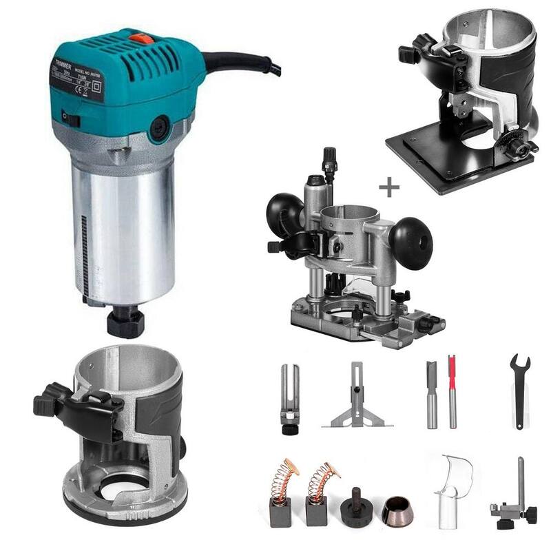 Enrutador compacto de 1.25 HP con base fija y velocidad variable para kit de enrutador de madera para trabajos de carpintería y fabricación de muebles - KCJSCMGXBJ3JT0001V1