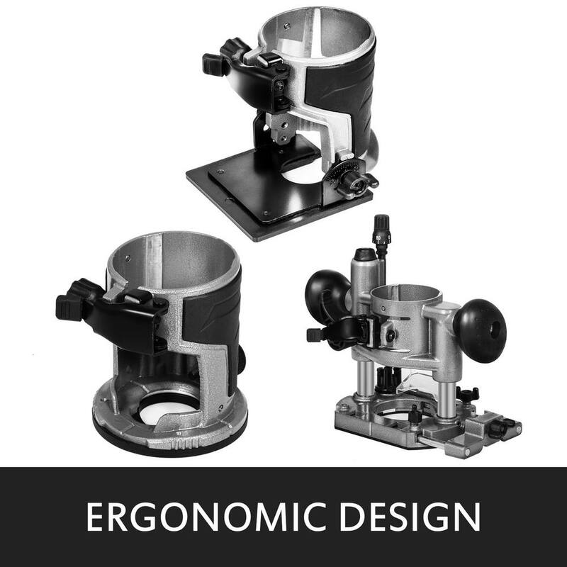 Enrutador compacto de 1.25 HP con base fija y velocidad variable para kit de enrutador de madera para trabajos de carpintería y fabricación de muebles - KCJSCMGXBJ3JT0001V1
